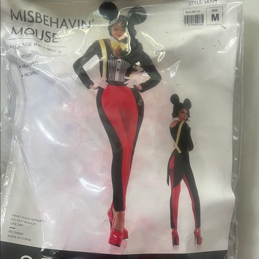 Misbehavin' Mouse Women's Halloween Costume - Red and Black